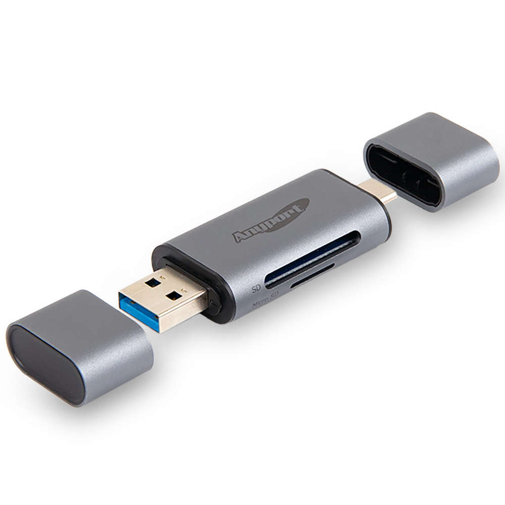 애니포트 메탈바디 2IN1 OTG 카드리더기 USB3.0 Type C, AP-UC21, 그레이, 1개 7,810원