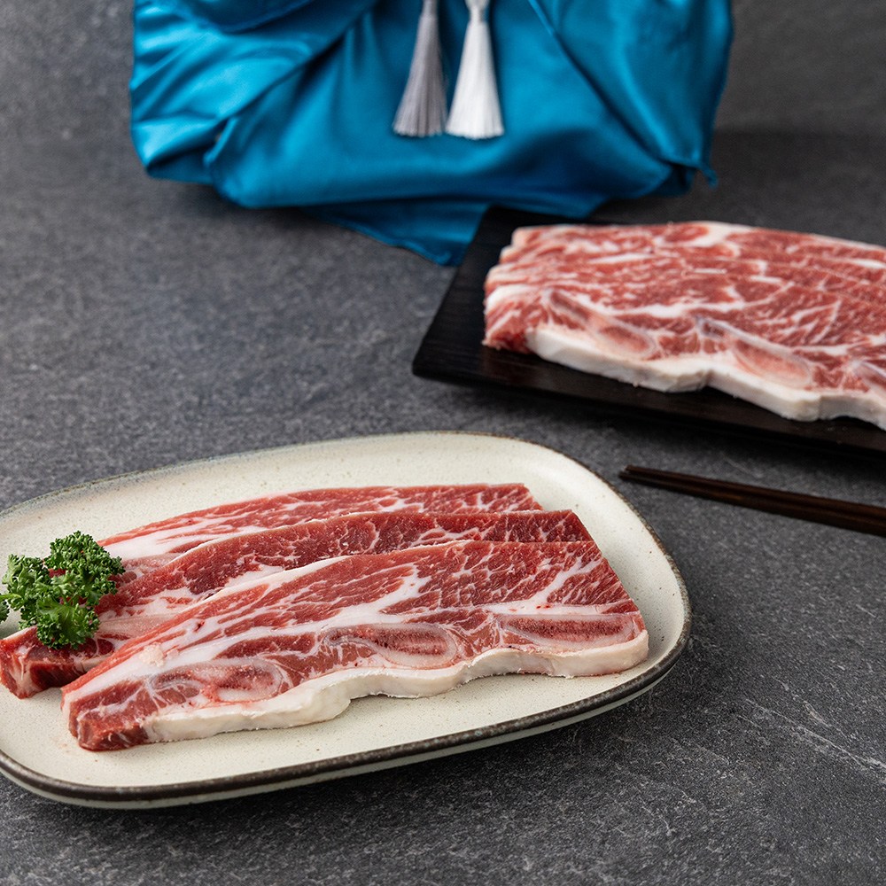 [프리미엄 명절 선물 세트] 산들담 미국산 초이스등급 6 7 8 꽃갈비 LA갈비 선물세트 보자기 포장 98,900원