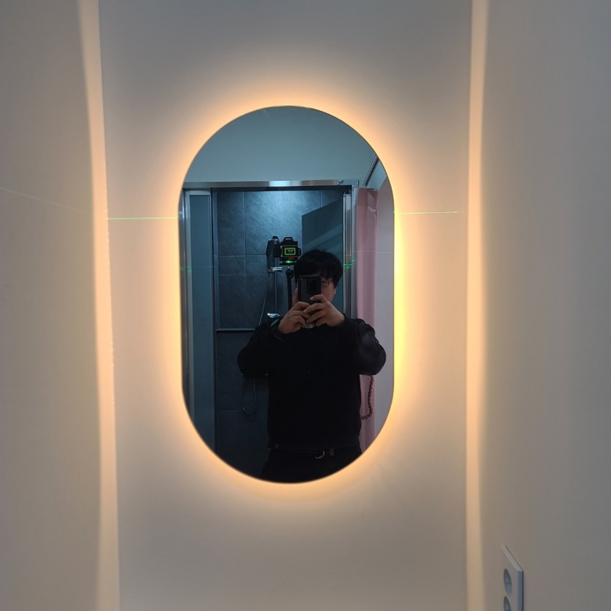 [예원거울] 양타원형 LED거울 간접 조명 70,000원