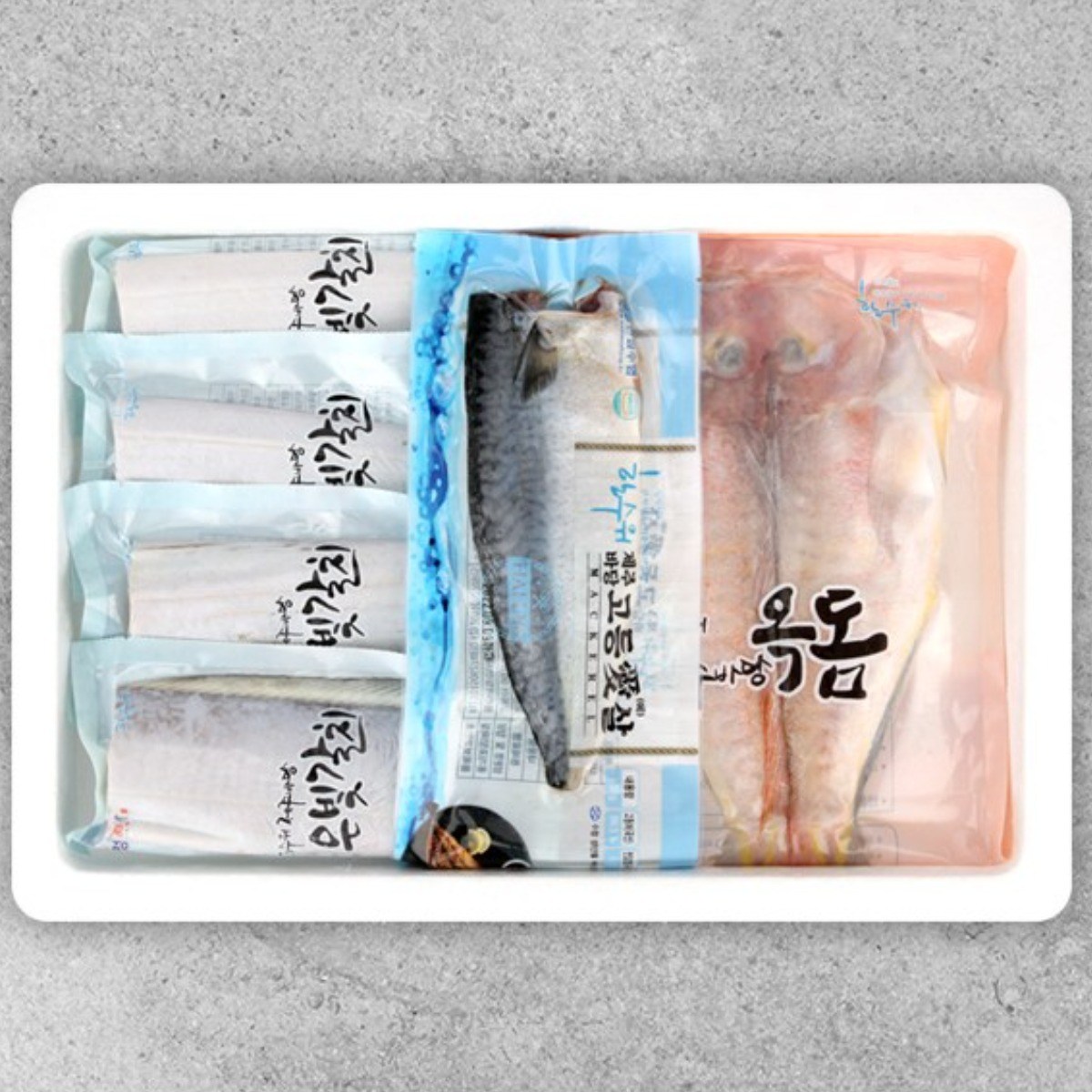 제주 한림수협 갈치&옥돔&고등어 혼합 실속 선물세트 / 갈치 210g*2팩+옥돔 130g*2팩+고등어 120g*5팩+부직포가방 증정, 1개 65,900원