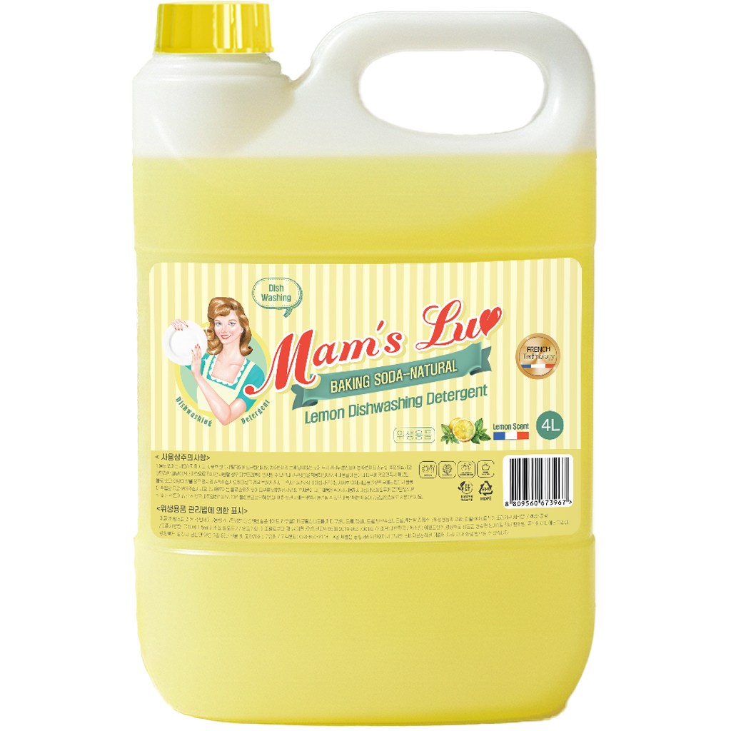 맘스럽 레몬 주방세제 베이킹소다 특대용량 레몬향 과일 채소용 중성 세제, 1개, 4L 7,000원