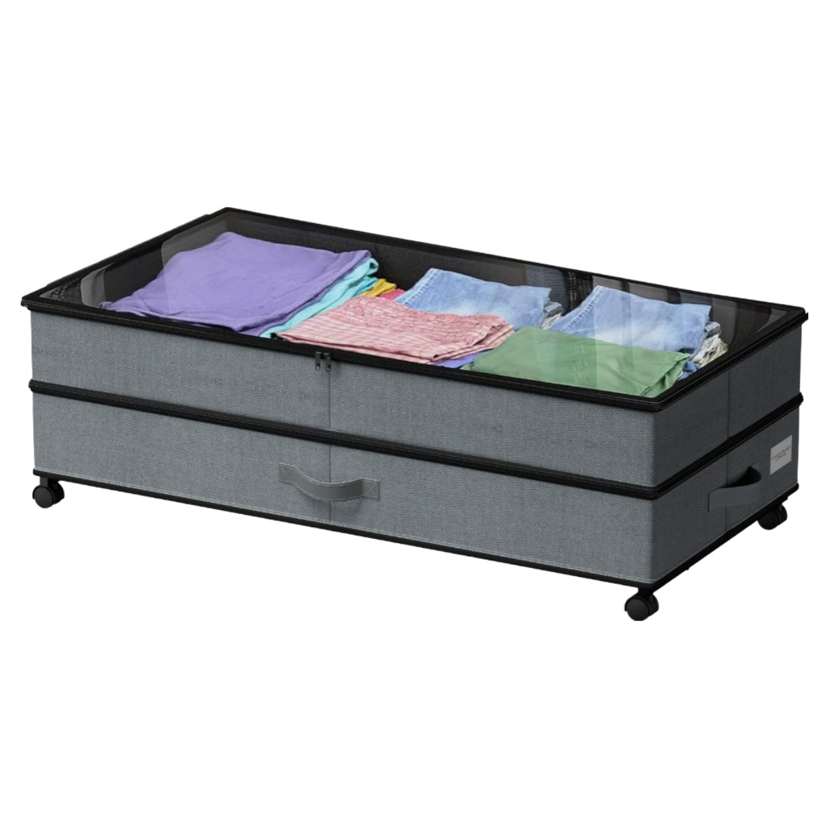 높이조절 패브릭 언더베드 침대밑 수납함 이불보관 정리함 부직포상자 옷수납 리빙박스 이불정리가방, 그레이, 1개 17,100원