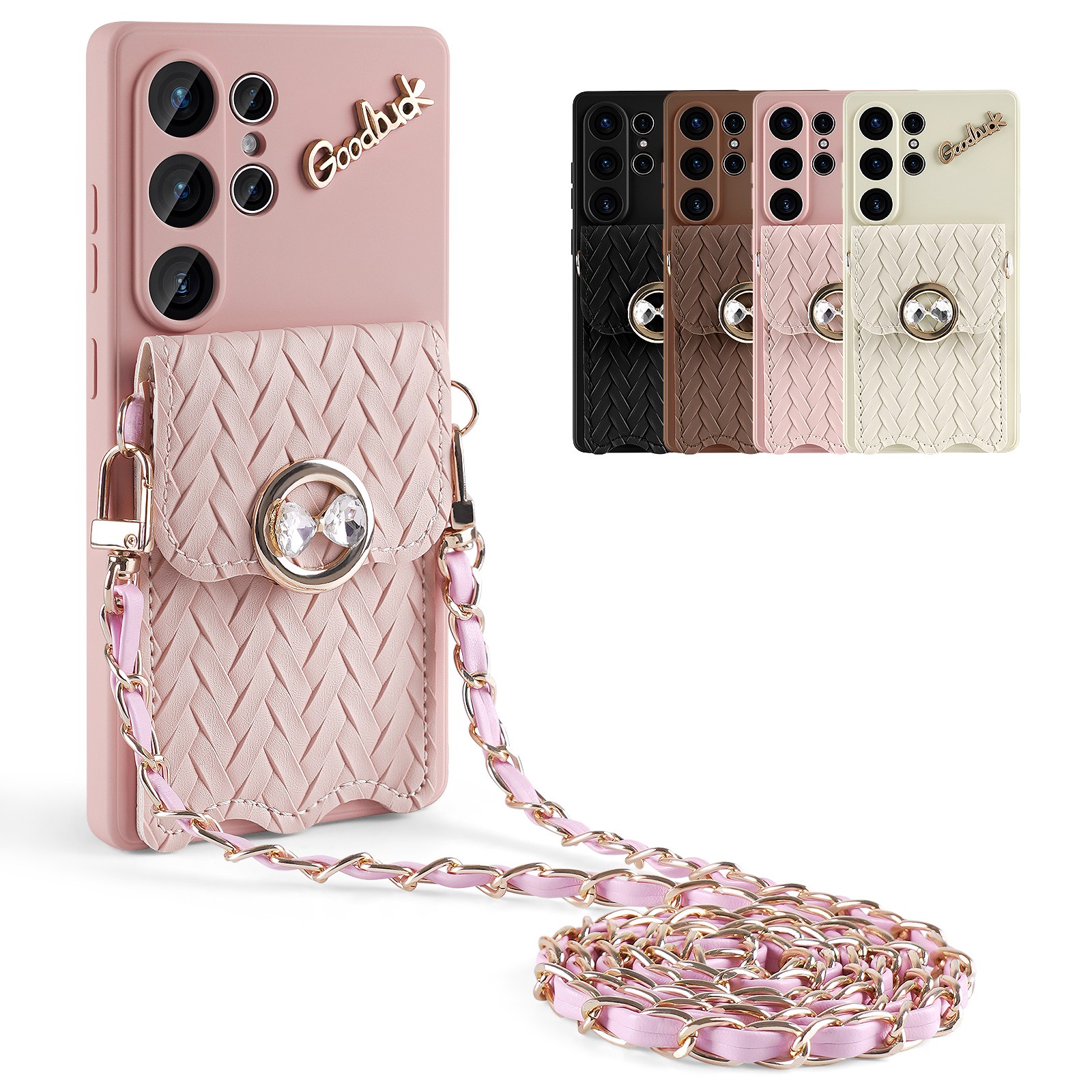 복우롱 갤럭시 S 시리즈  IPHONE 시리즈 스트랩 큐빅리본 카드 지갑 크로스 목걸이 휴대폰 케이스(OA041) 9,990원