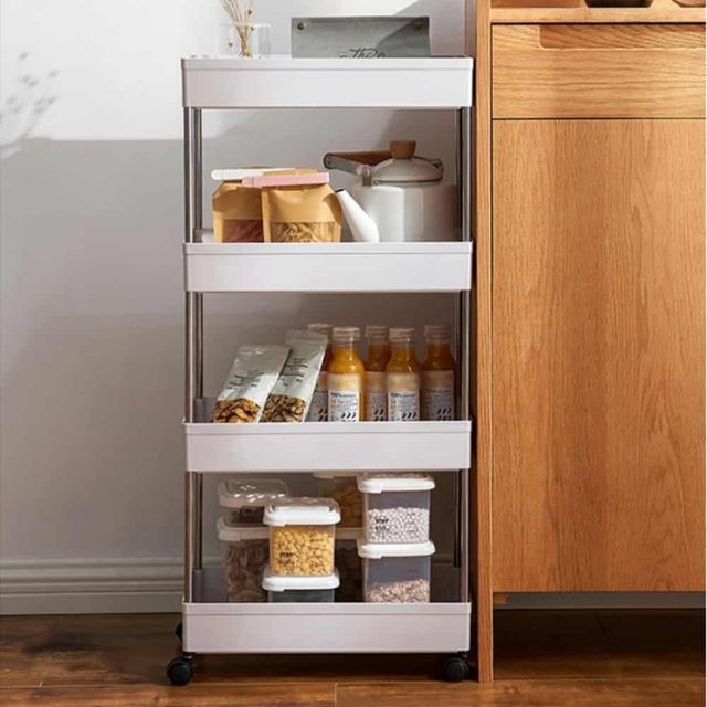 틈새 수납 선반 이동식 4단 트롤리 우드 봉 바퀴형 수납함 이동식슬림선반 팬트리수납선반 이동식수납선반 이동식트롤리 세탁실수납장+노드커머스Shop 68,750원