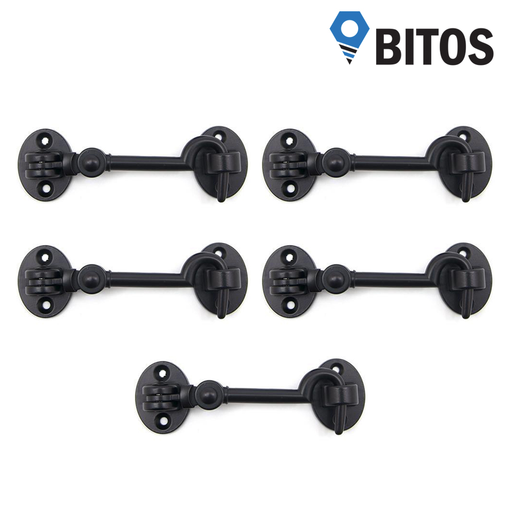 걸고리 문고리 현관문 걸쇠 아오리정 창문 잠금장치 도어부속 블랙 L사이즈, 블랙, 5개 31,900원