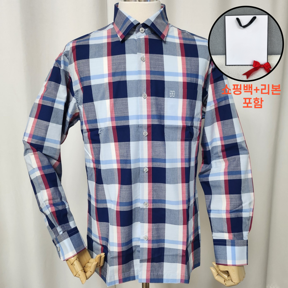 [매장정품] 닥스 DAKS 면 백프로 남성용 봄 셔츠 체크 긴팔 남방 쇼핑백동봉 57,800원