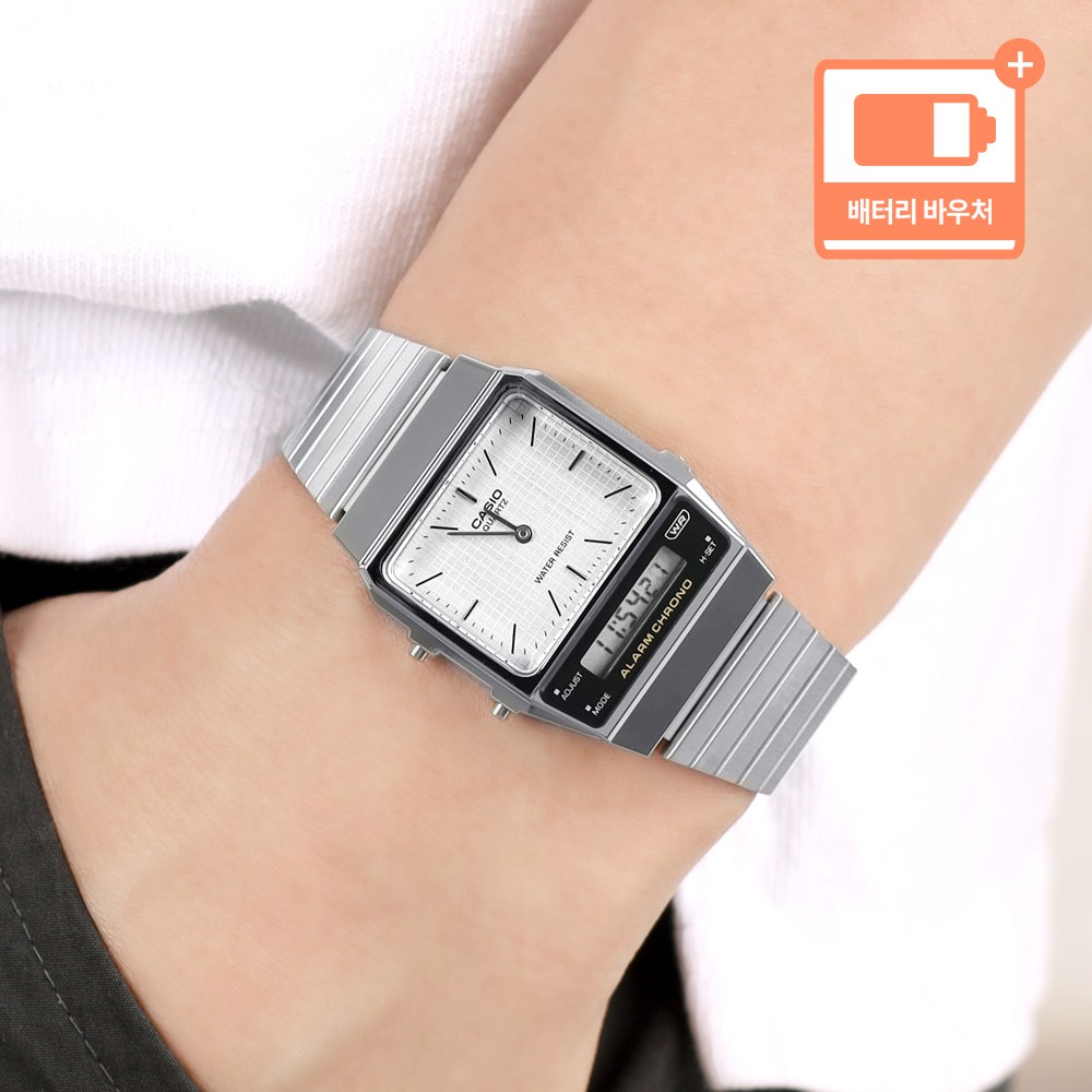 카시오 공용 프리버클 아나디지 듀얼타임 빈티지 메탈 손목시계 72,000원