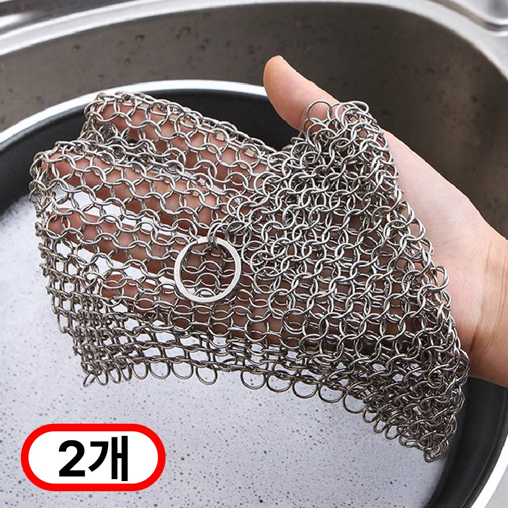 깔끔플러스 반영구 316 스텐링 수세미 찌든때 탄냄비, 1세트, 2개입 24,000원