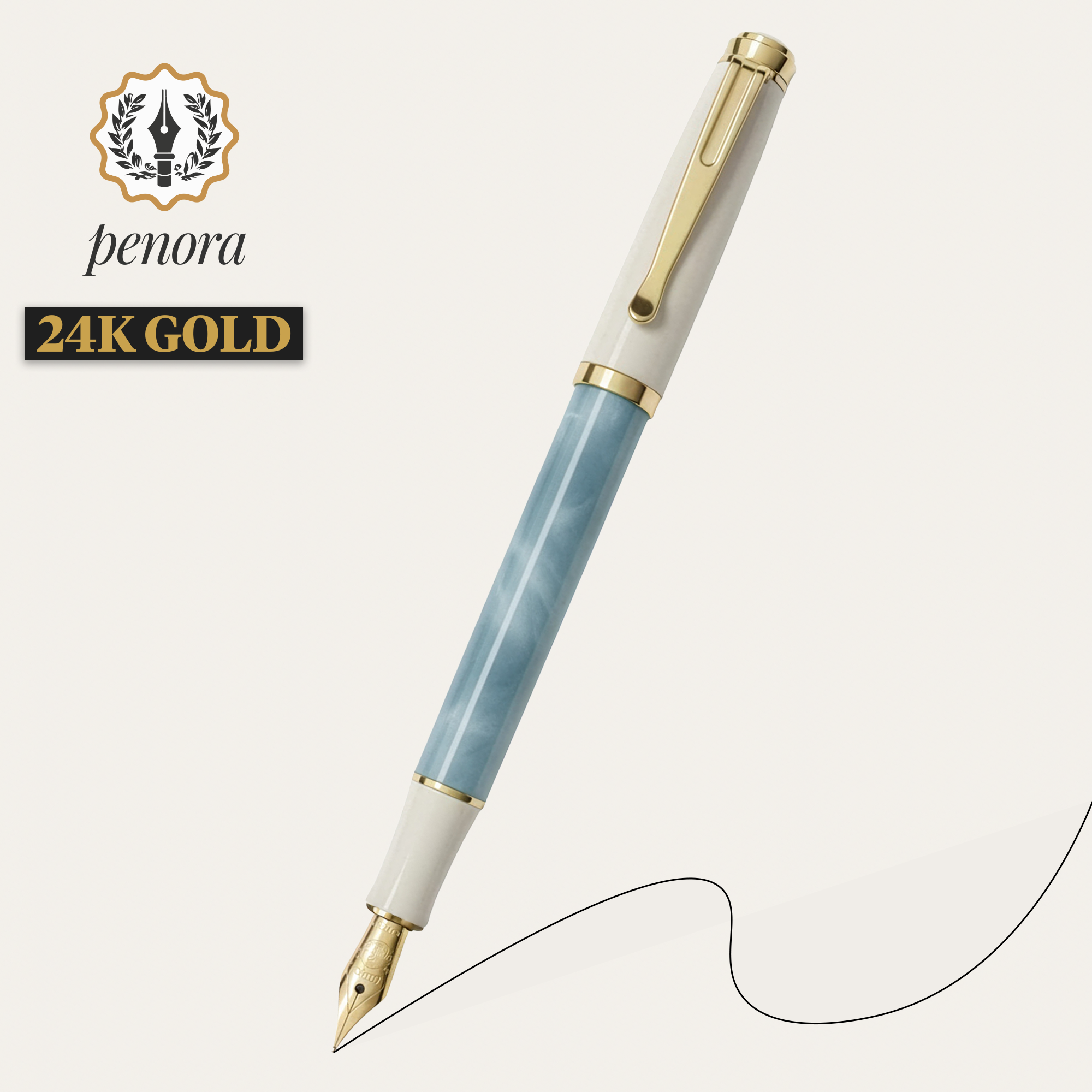 페노라 클래식 24K 골드 만년필, 파스텔블루, EF 29,800원