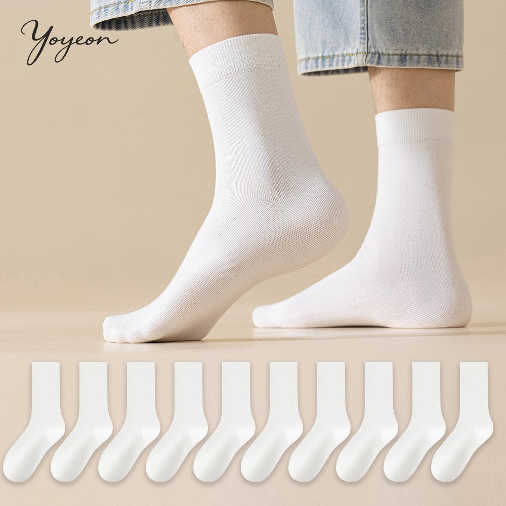 남성 여성 남여공용 땀흡수 냄새 방지 통기성 순면 무지 중목 양말 10켤레 16,900원