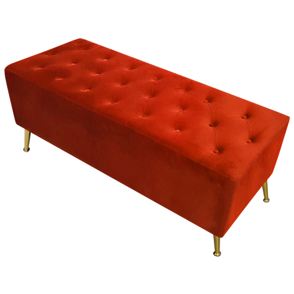 대성쇼파 일반,기능성(방오) 벨벳 패브릭 다이아형 2인용 사각 스툴(골드 다리 타입) 353,540원