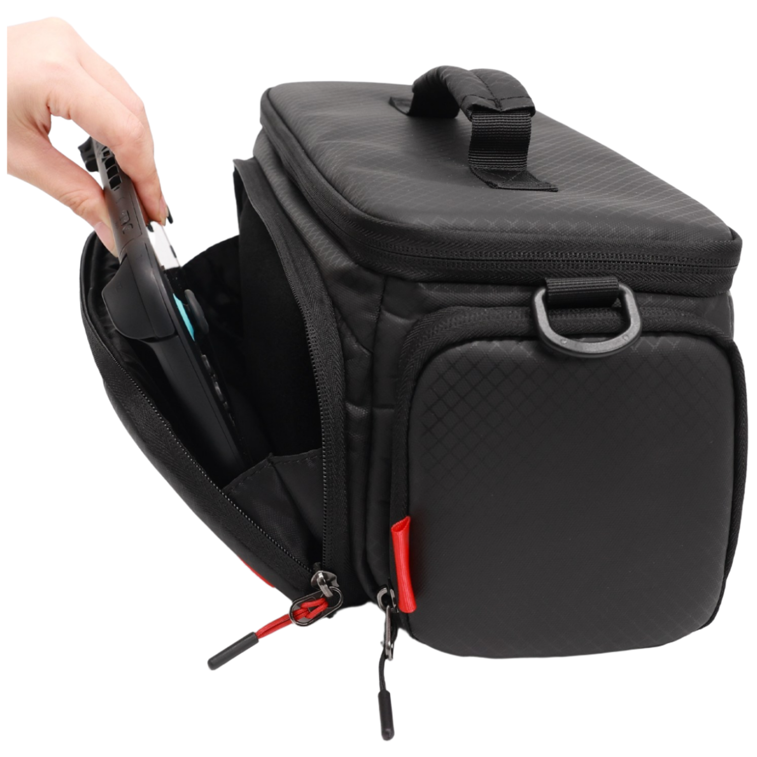 이이네 Switch 2 올인원 휴대용 수납 가방 대용량 수납 파우치 휴대 외출용 스위치 액세서리 보관함 닌텐도 스위치 2 호환, 1개, 블랙, L1122 49,000원