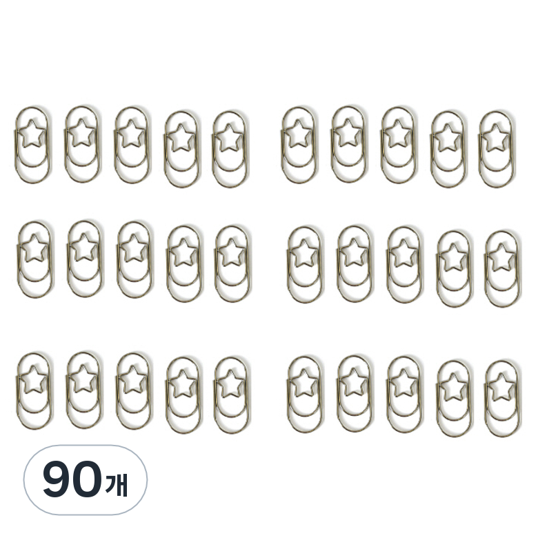 문구담 세련된 컬러 뚱클립 별 실버, 90개, 1개입 26,700원