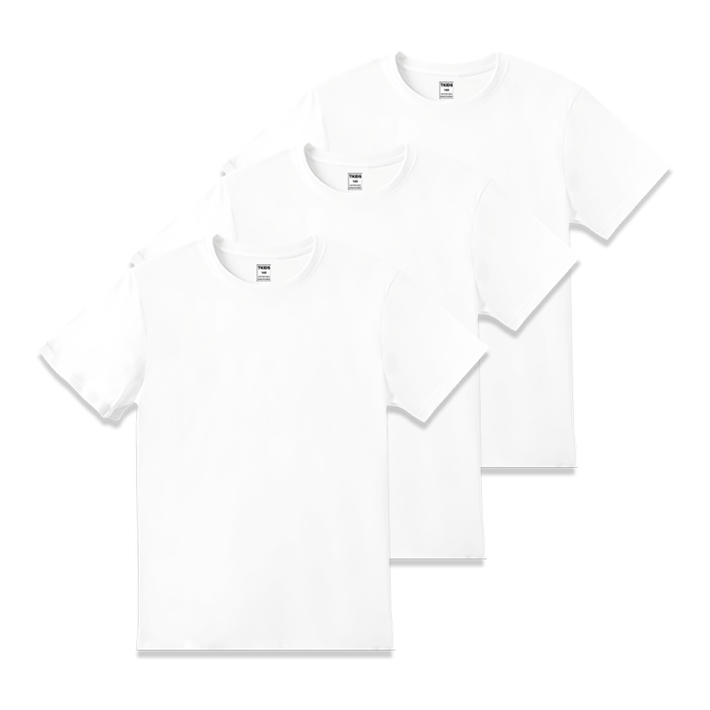 티키즈 2+1 국산 KC인증 면100% 화이트 반팔 티셔츠 29,900원