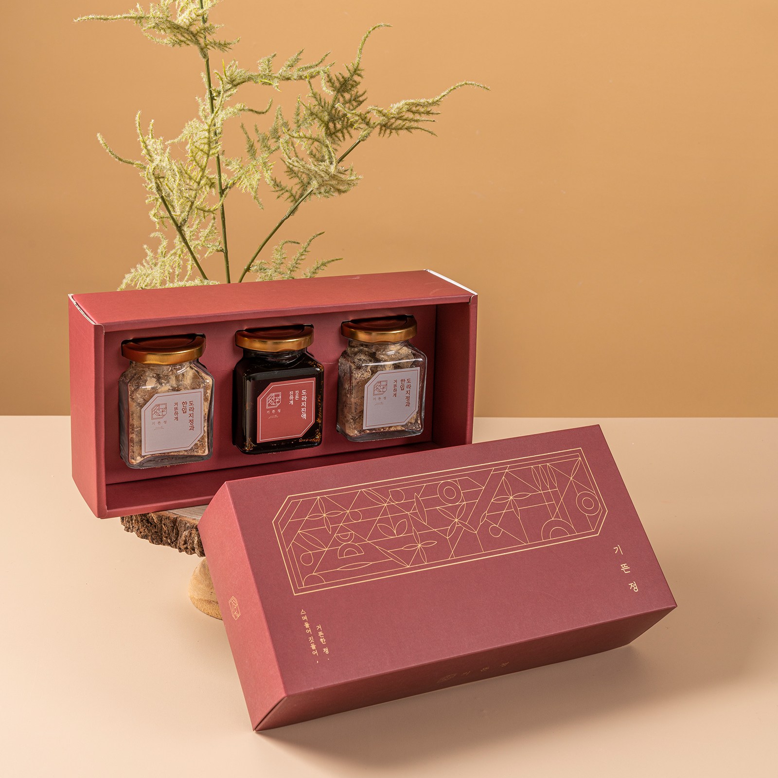 기뜬정 한입 도라지정과 2병& 도라지진액 1병 3구 세트 명절,부모님,상견례 선물세트 73,000원