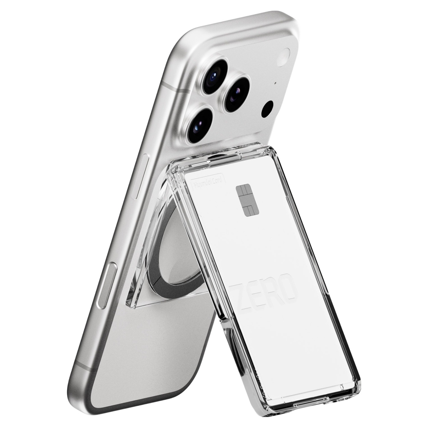 프레임바이 맥세이프 킥프레임 스탠드형 일반카드 2장수납 마그네틱 카드지갑 케이스, 투명, 1개 31,300원