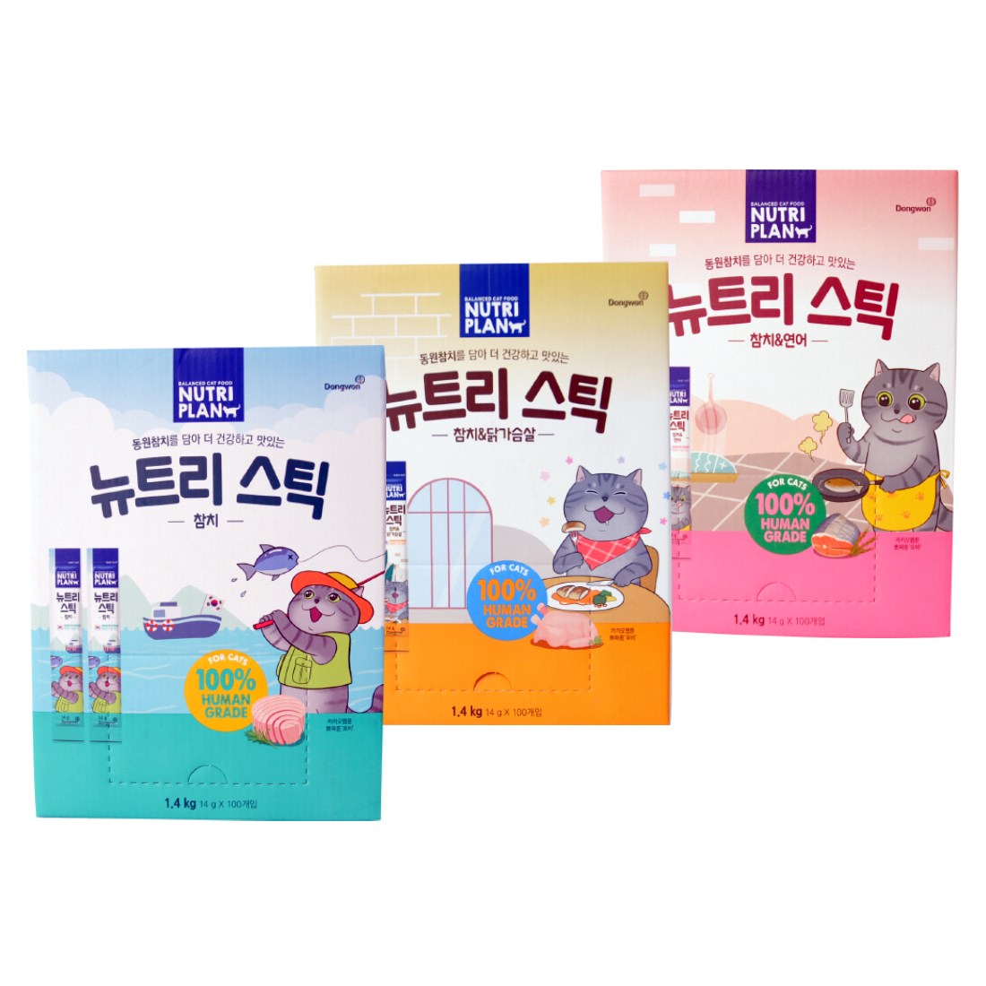 동원 뉴트리플랜 뉴트리스틱 300p 3종, 3개, 1.4kg, 혼합 59,900원