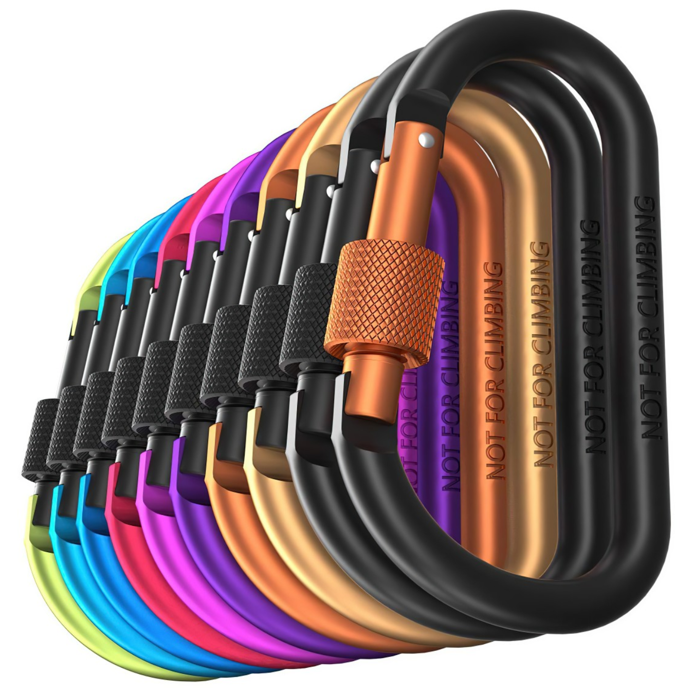 나사 게이트가 있는 카라비너 클립, 직경 7.5mm 알루미늄 막대가 있는 카라비너 하이킹, 10개, 혼색 10,180원