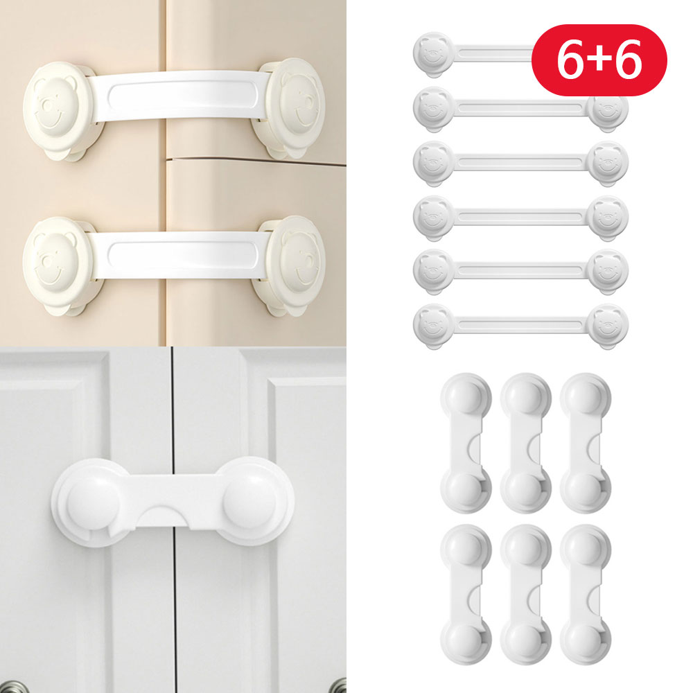 살림공작소 무타공 서랍잠금장치 밴드형 6p+고리형 6p, 1세트, 화이트(밴드형6/고리형6) 16,900원