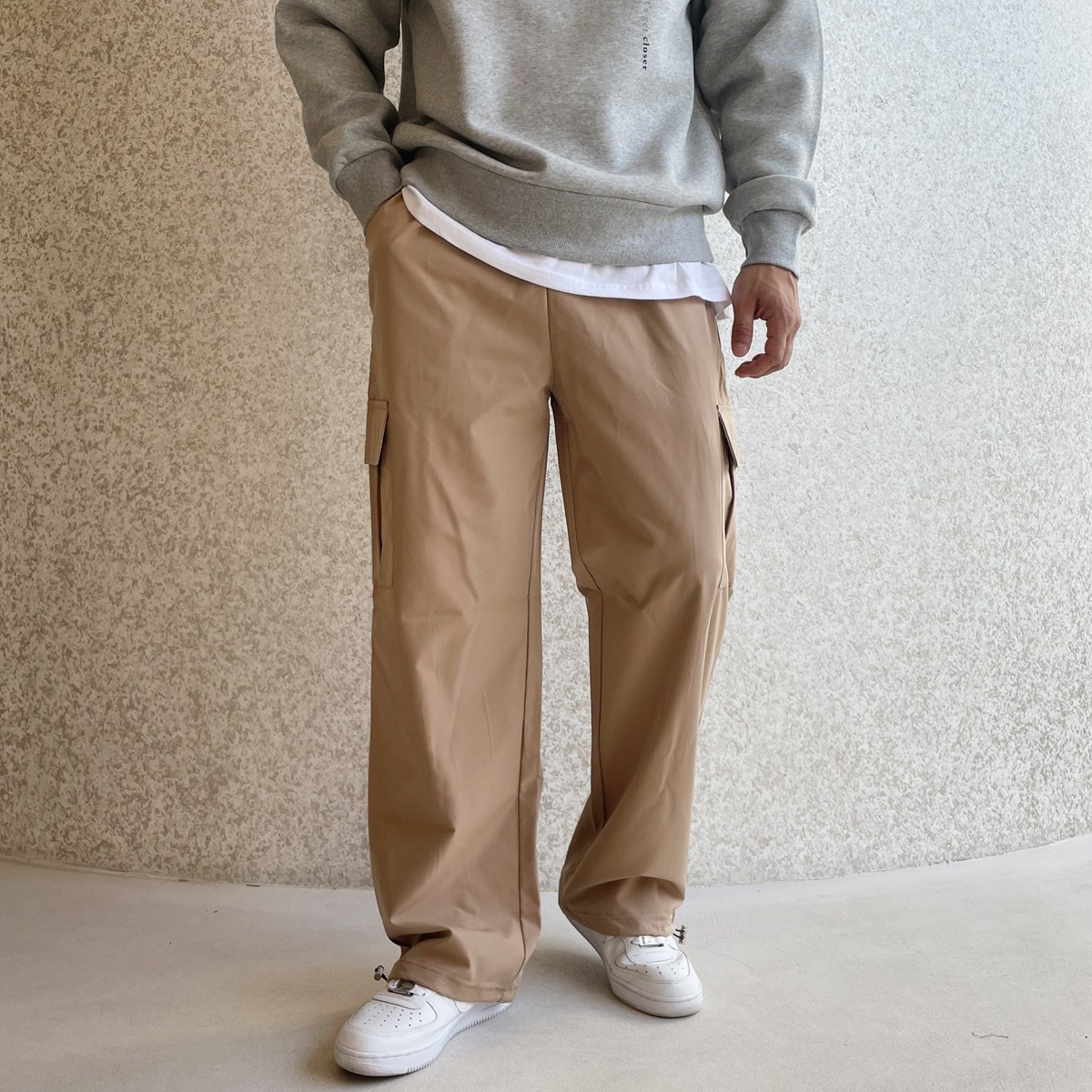 베럴댄나우 남녀공용 사계절 빅사이즈 밴딩 스트링 카고 와이드 팬츠 9,900원