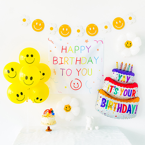 파티해 생일파티 현수막 풍선 세트 C 01 스마일 데이지, C - 01 스마일 데이지, 1세트 13,900원