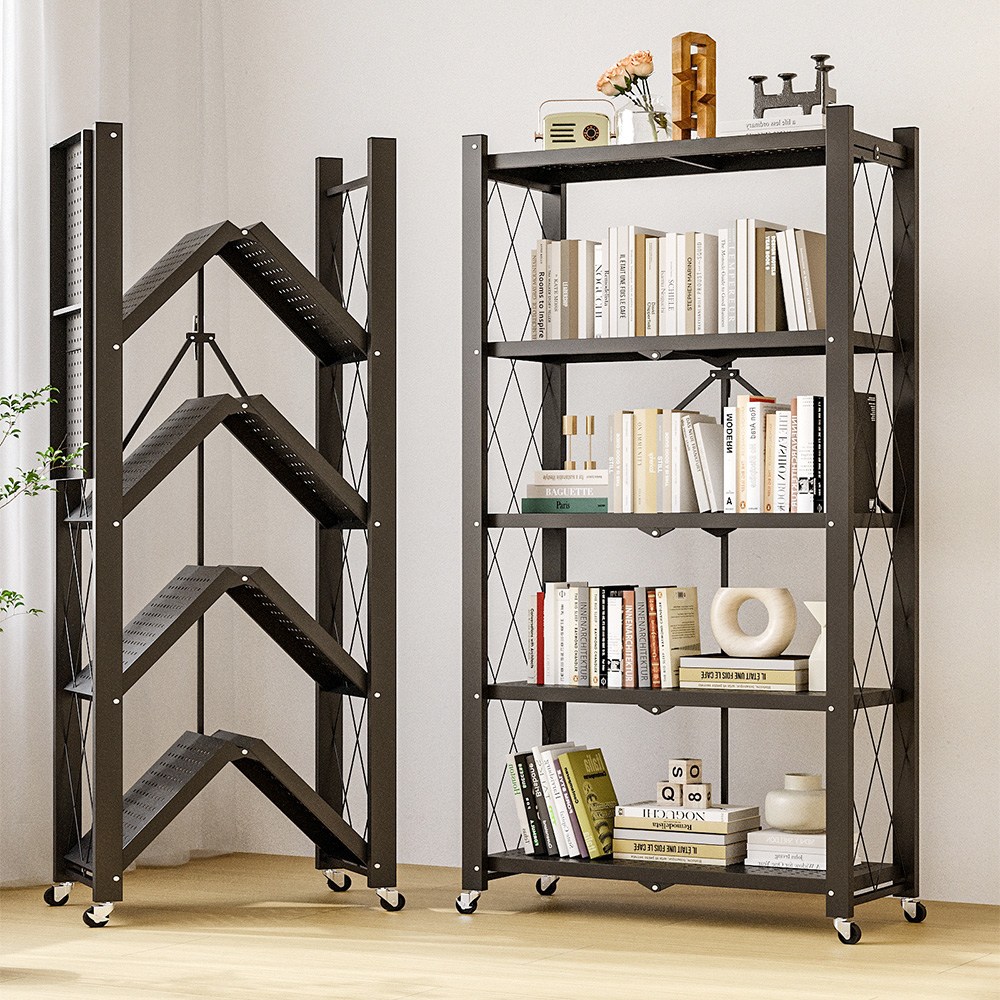 라보토리 원터치 다용도 접이식 간편 폴딩 철제선반, 5단, 블랙 41,900원