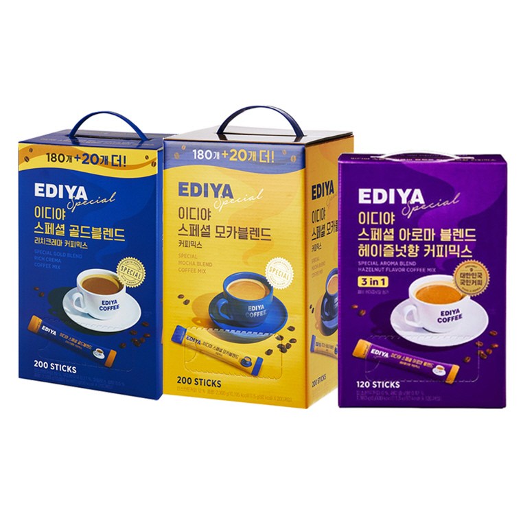 [마시자몰] 이디야 커피믹스 골드 200T + 모카 200T + 헤이즐넛 120T 69,000원