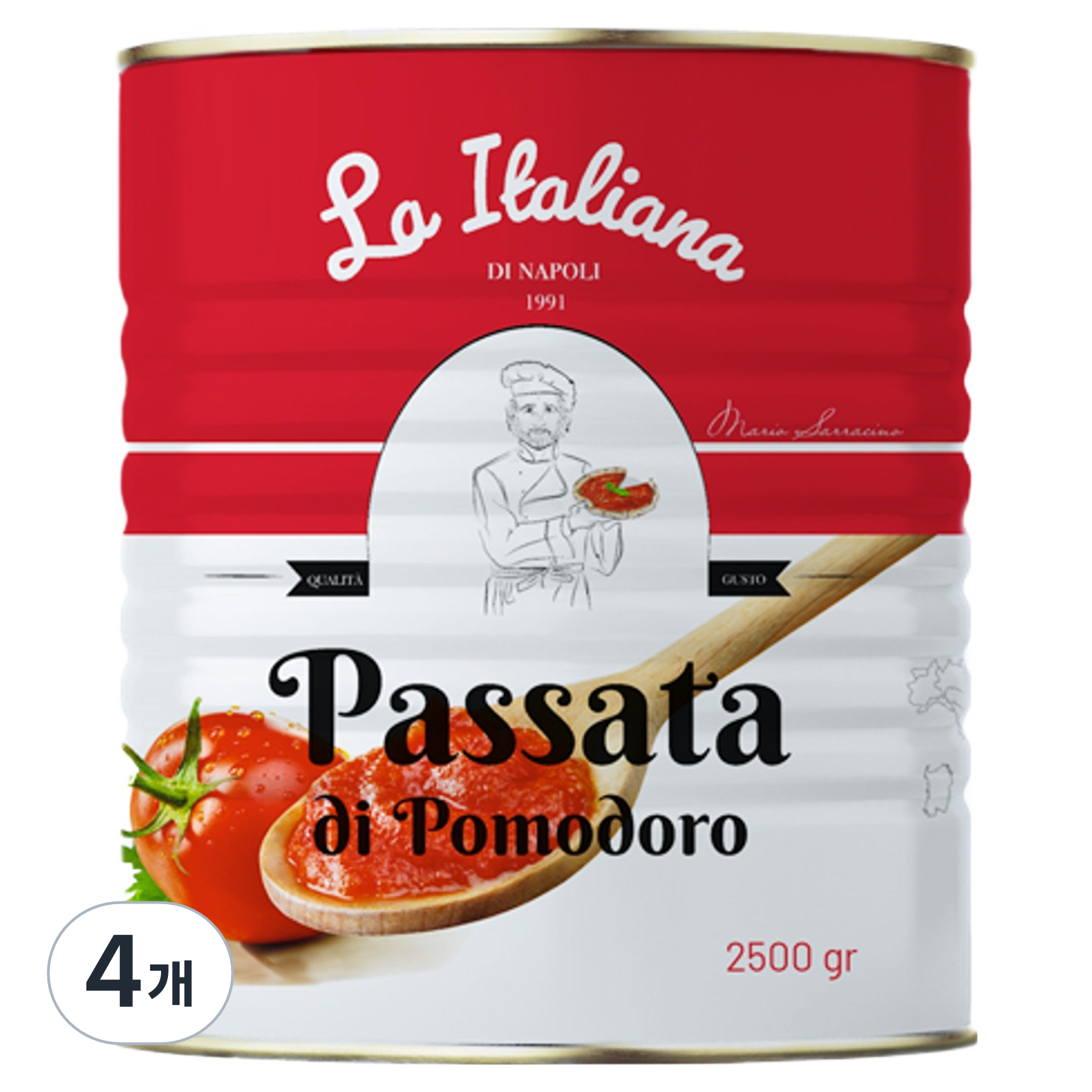 라 이탈리아나 토마토 퓨레, 4개, 2.5kg 39,400원