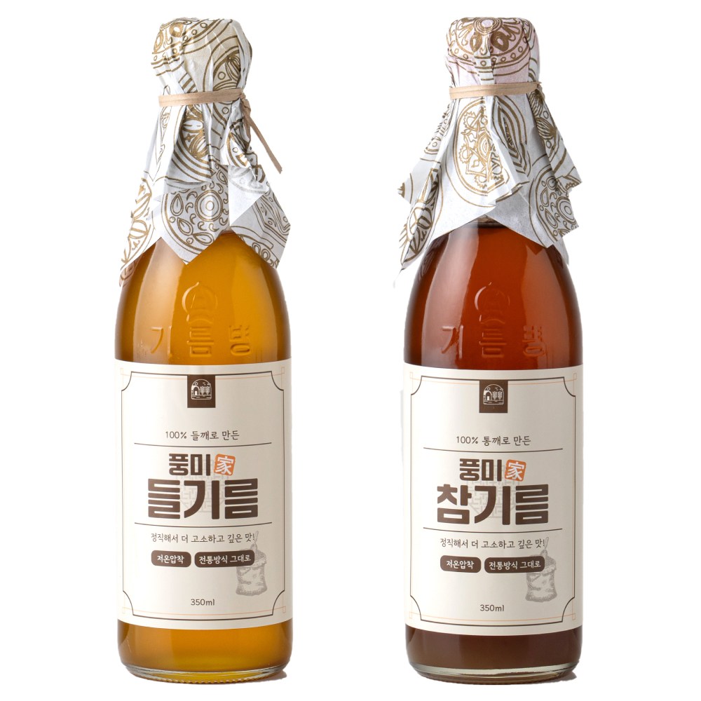저온압착 풍미가 참기름 + 들기름 세트, 1개, 350ml 25,100원