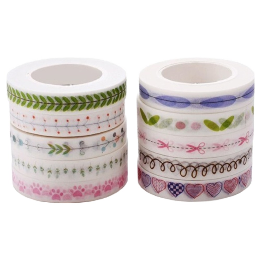 투데이리빙 디자인 마스킹 테이프 10종 세트 0.8cm x 10m CD_OST_AL065Q, 혼합색상, 1세트 6,510원