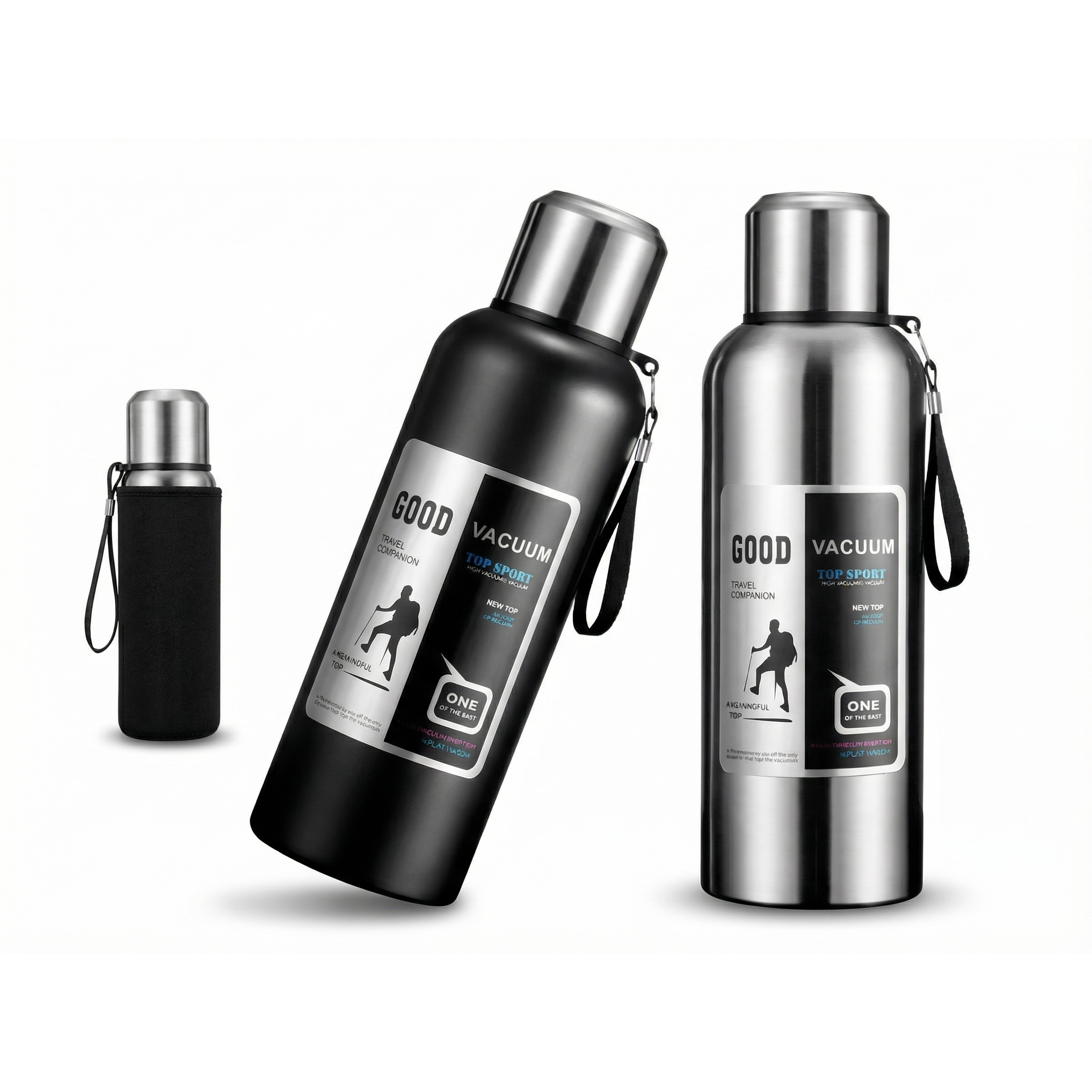 코코리브 스텐316 보온보냉병 파우치 세트, 1개, 1000ml, 블랙 25,780원