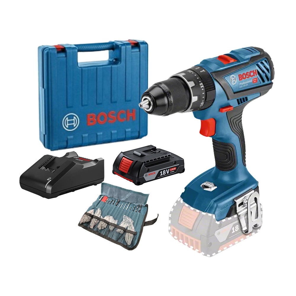 보쉬 충전 18V 임팩트 해머 전동드릴 + 2.0Ah배터리 + 악세사리 100p 세트 GSB18V-28 155,000원
