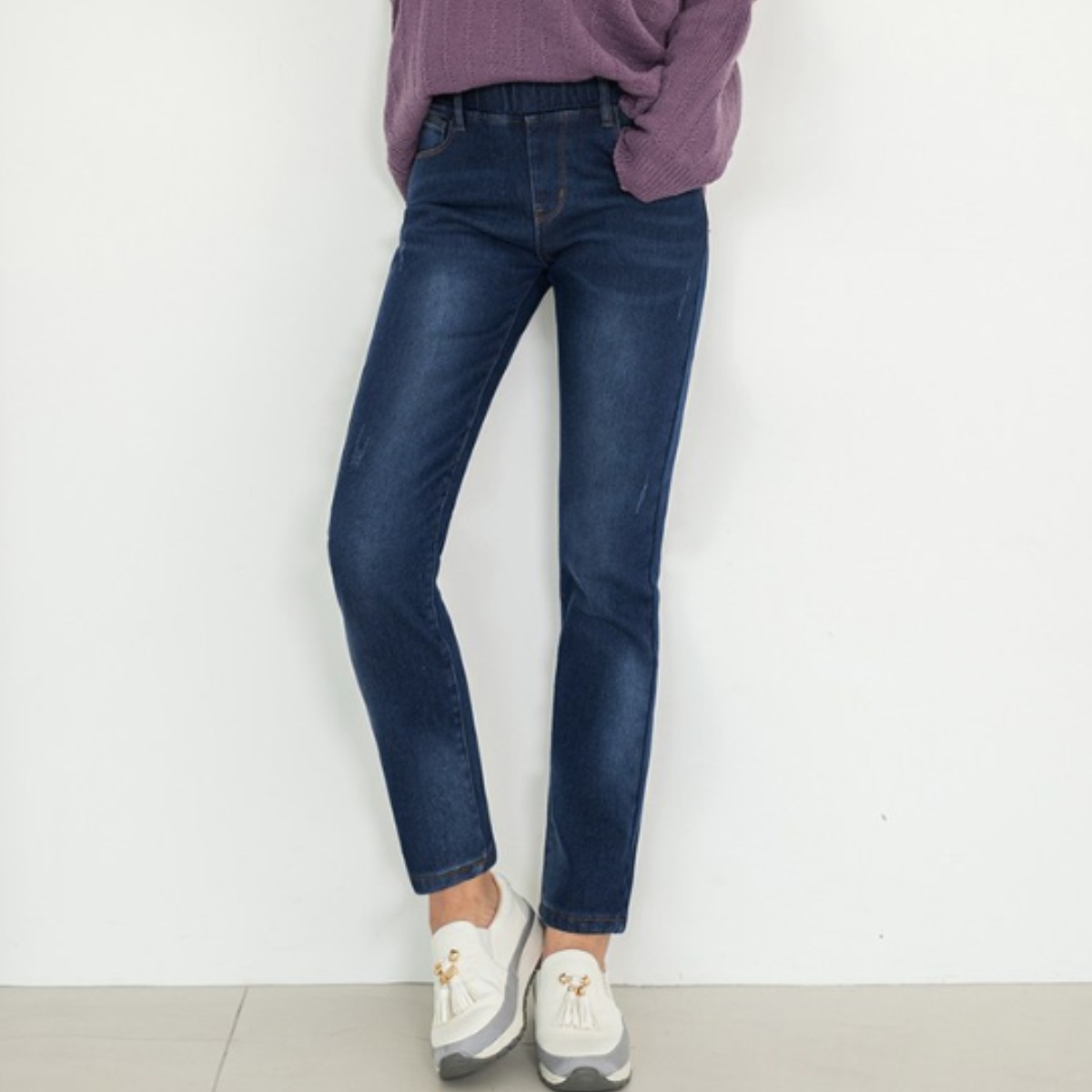 클로니아 데이 블루 본딩기모 밴딩 슬림핏 일자진 EC2W71 9,900원