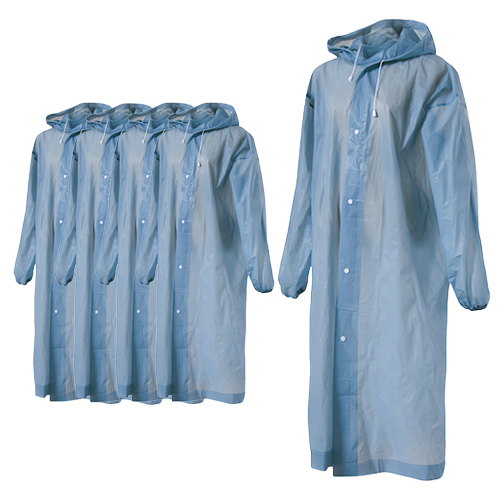 메종드리빙 프리미엄 두꺼운 EVA 남여공용 비옷 우의 레인코트 다회용 일회용 우비 5개세트 19,900원