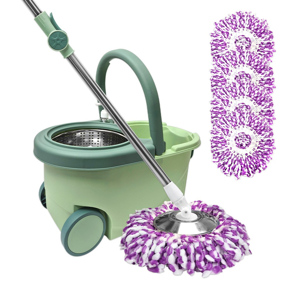 플렌티 통돌이 고급 핸드스핀 플래티넘 스텐 대걸레 1개 세트, 회전 걸레 5장, 1세트 37,900원