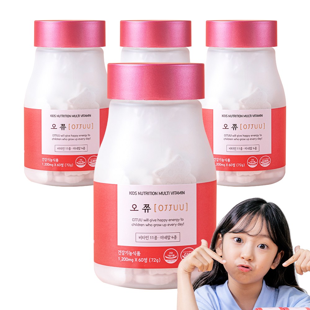 이른숲속 오쮸 츄어블 어린이 비타민 츄어블 영양제, 60정, 4개 97,890원