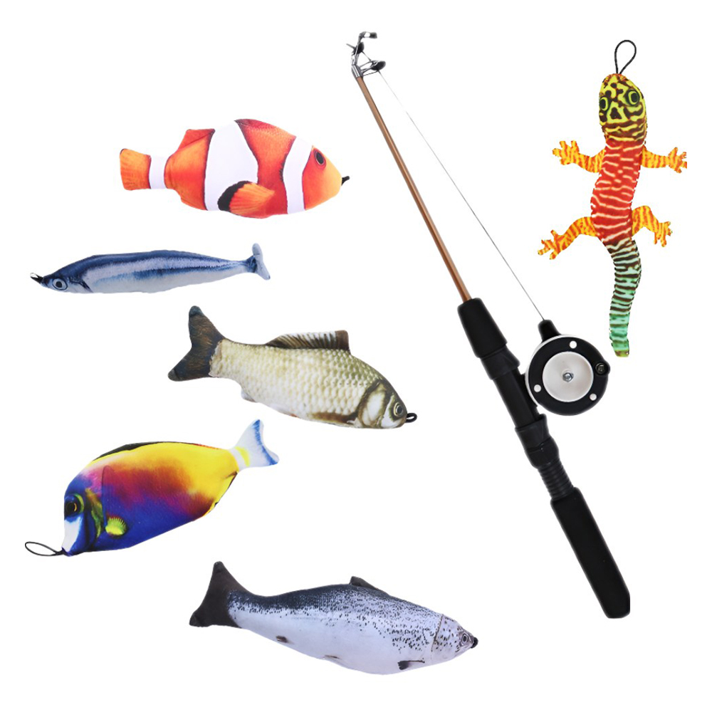 마아 고양이 리얼 장거리 낚시대 장난감 물고기 6종 세트, 혼합색상, 1세트 14,900원