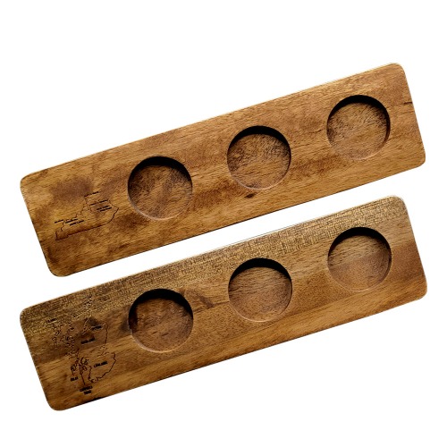 글렌캐런 슬림 테이스팅 보드 3구 글랜캐런잔 전용 위스키 시음 원목보드 홈바 혼술, 1개 27,000원