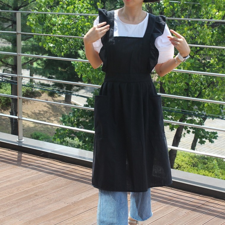 린넨프릴 원피스 앞치마, 린넨프릴블랙앞치마, 1개 16,800원