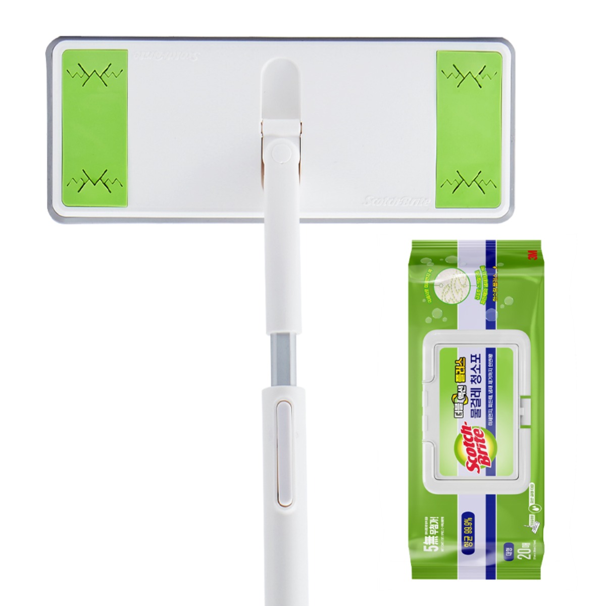 3M 스카치브라이트 올터치 막대걸레 대형 + 물걸레청소포 대형 20매 + 훅걸이1p 36,890원