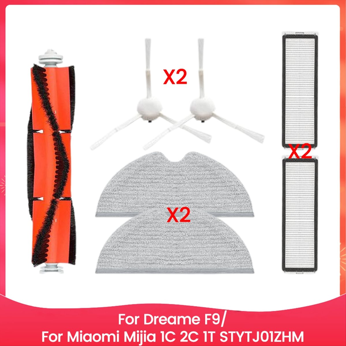 Dreame F9/Xiaomi Mijia 1C 2C 1T STYTJ01ZHM 메인 사이드 브러시 걸레 걸레 천 입 필터 효율적인 청소 액세서리 키트 9,780원