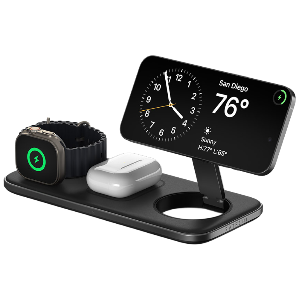 사테치 Qi2 맥세이프 고속 충전 무선 충전기 패드 3in1 어댑터 포함, 1개, 스페이스 그레이 139,000원