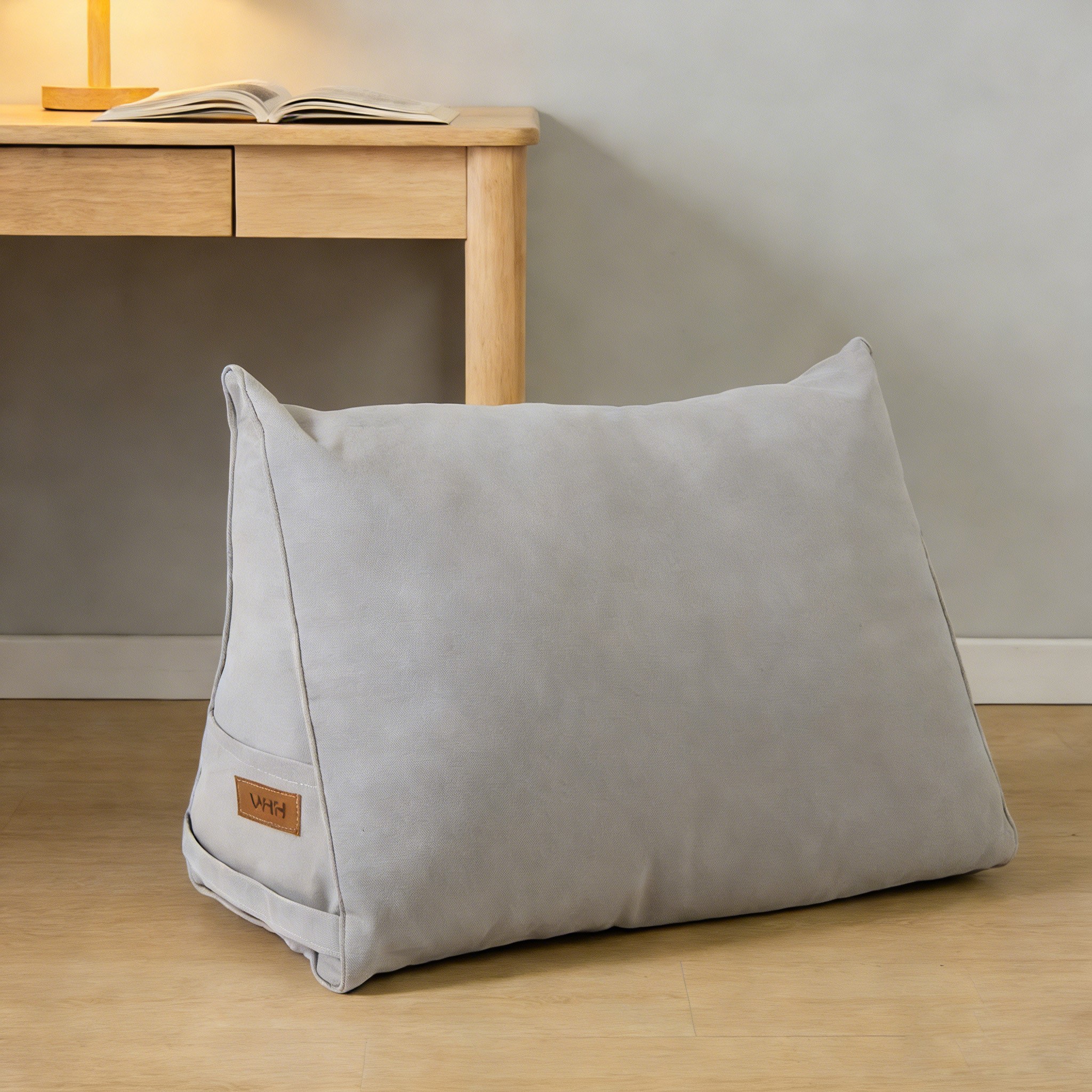 WHH 편안하고 부드러운 캔버스 삼각 등받이 쿠션 손잡이 포함, 라이트그레이 37,280원