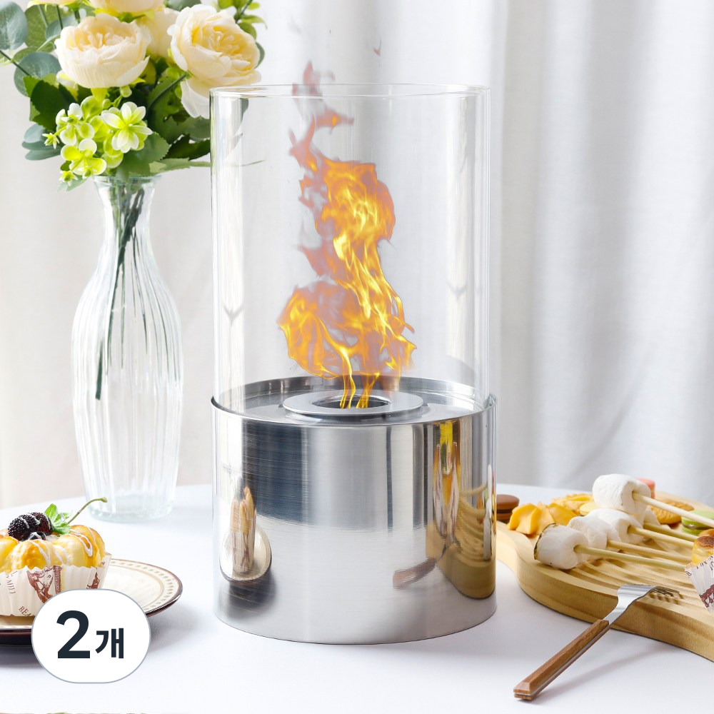 JHY DESIGN 불멍 미니화로 난로 불무드 에탄올램프 28cm, 2개, 은색 51,110원