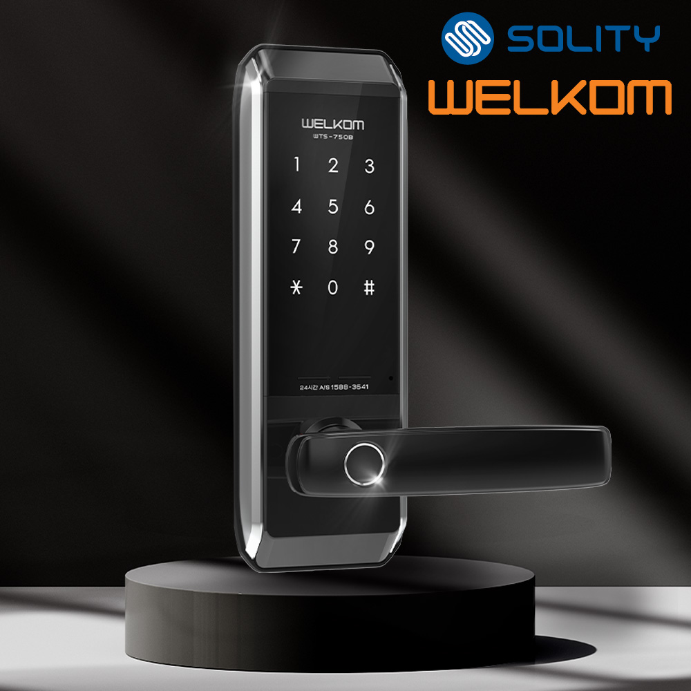 [무료설치] WTS-750B 무타공 지문인식 도어록 0초바로잠금 지문인증 0.9초 최대100개 잠금시간설정 내부이중잠금 침입경보 생활방수 솔리티 번호키 현관문 디지털도어락, 방문설치, 웰콤 WTS-750B (지문+번호) 153,000원
