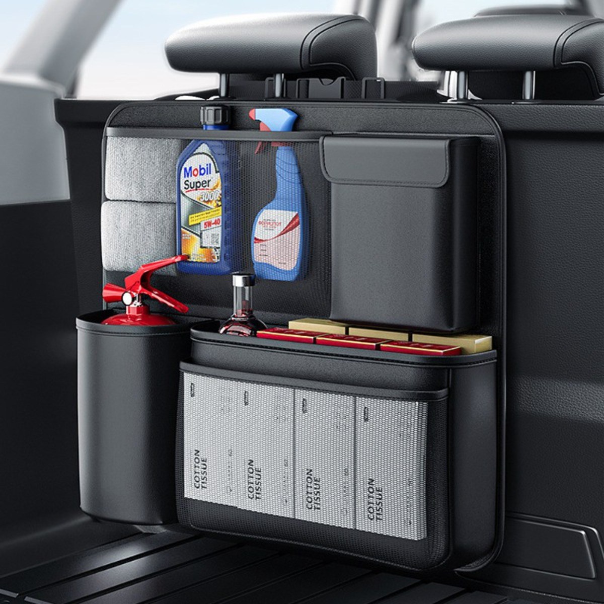 SEAMETAL 차량용수납포켓 자동차 트렁크 수납포켓 다용도 차량수납포켓 새차선물 45*48cm, 블랙 19,900원