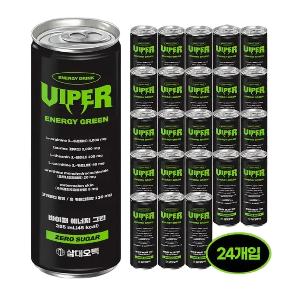 삼대오백 바이퍼 에너지 그린 제로 트로피컬, 355ml, 24개 43,940원
