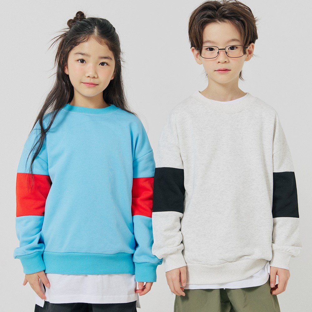 [바브키즈] 케피르배색맨투맨 21,900원