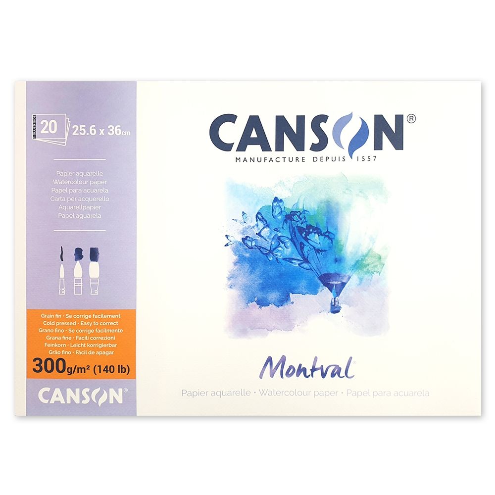 [캔손] 몽발 수채화 스케치북 8절 25.6x36 20매 300g 1면제본 수채 패드 14,100원