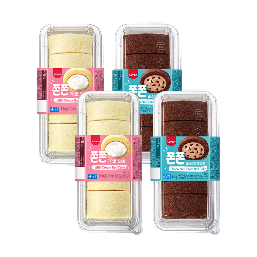 삼립 쫀쫀 크림 모찌롤 110g 우유2개+초코2개, 1세트, 440g 14,700원